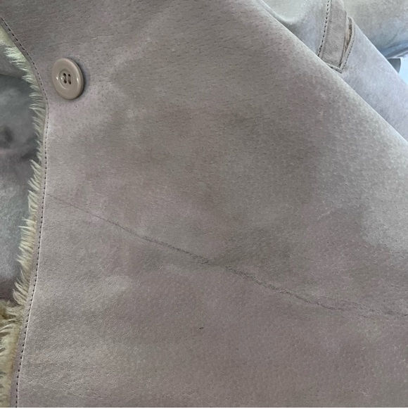 Brandon Thomas Women’s Vintage Tan Suede Leather & Faux Shearling Coat L… - Picture 15 of 16